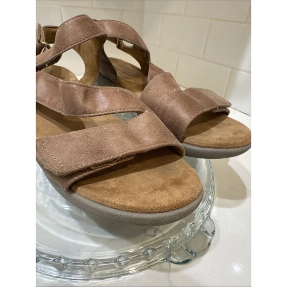 Easy Spirit Kailynne Strappy Sandal Women's Sz 10M Brown Suede Hook & Loop - Picture 7 of 14